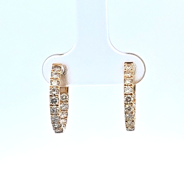 14KY Diamond Hoop Earrings