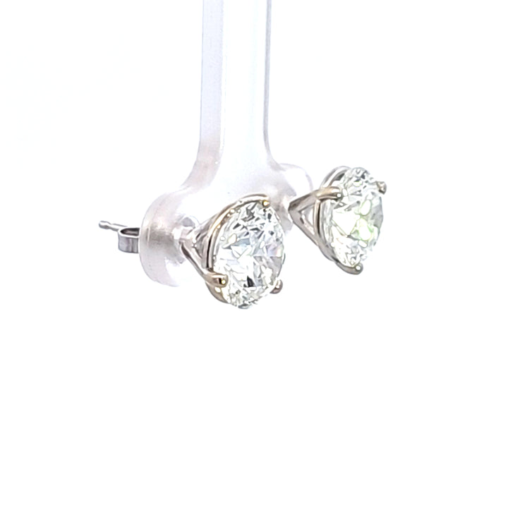 14KW 5.09 ctw Lab Created Diamond Stud Earrings