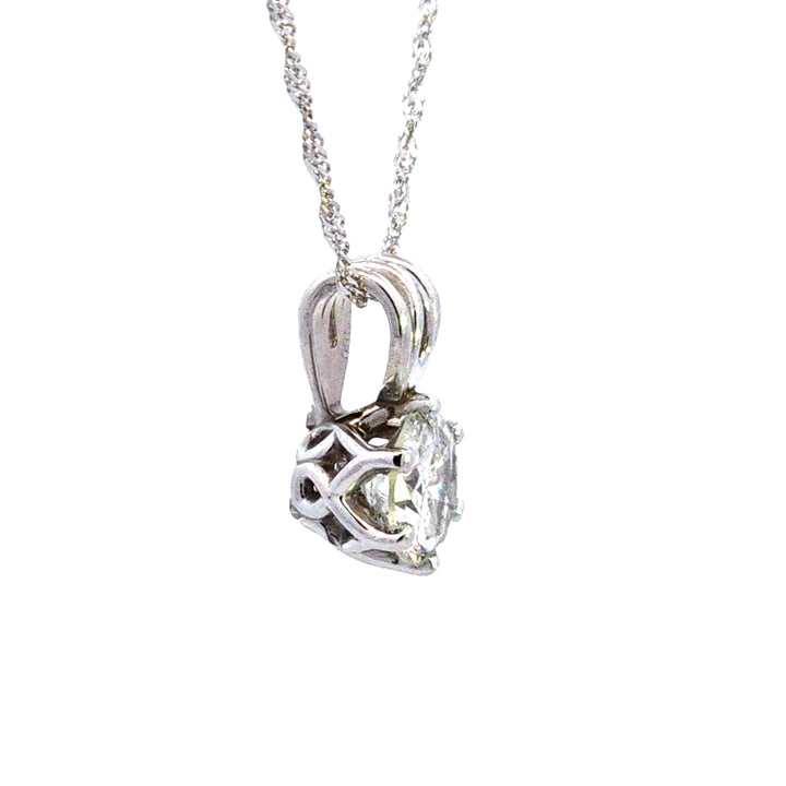 14KW Diamond Solitaire Pendant