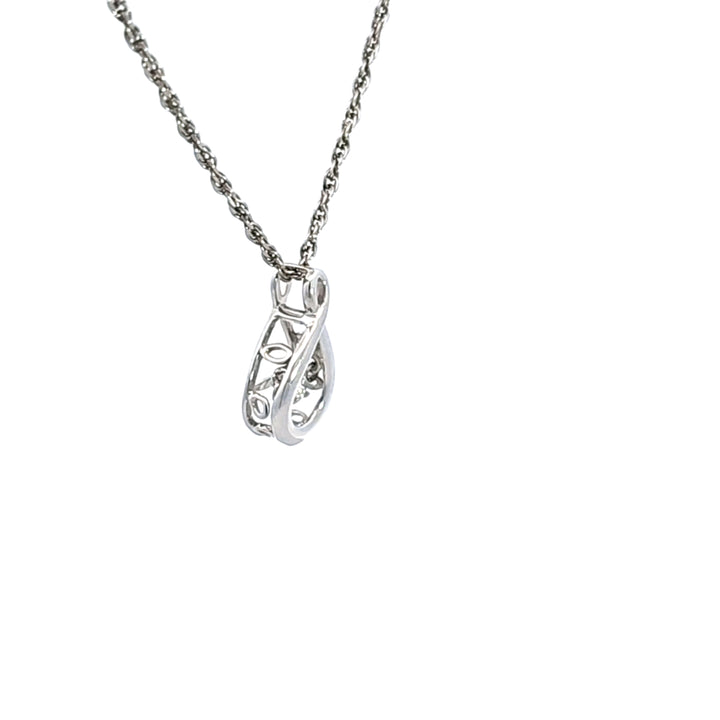 Sterling Silver Diamond Heartbeat Pendant