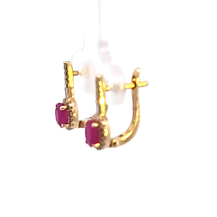 14KY Ruby and Diamond Earrings