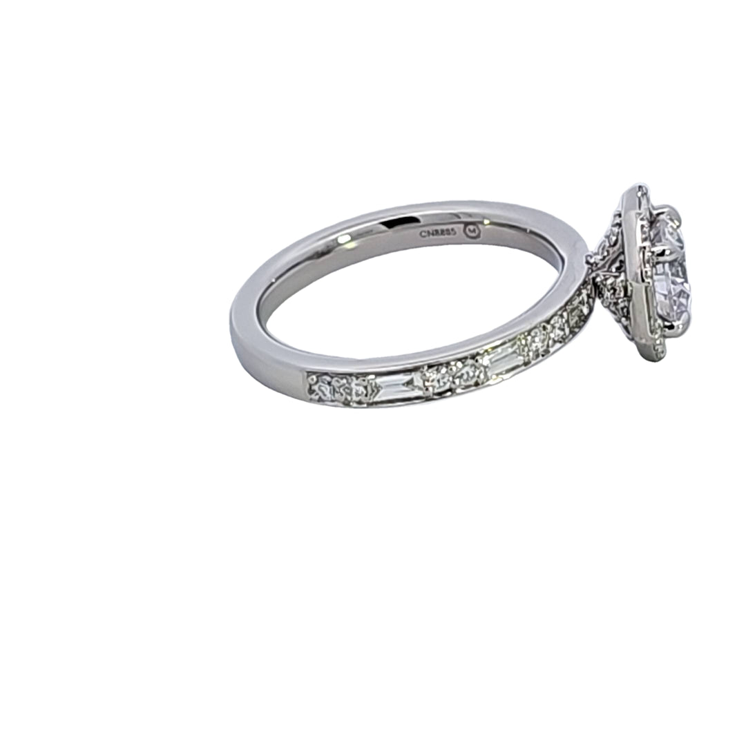 Platinum Diamond Semi Mount Engagement Ring