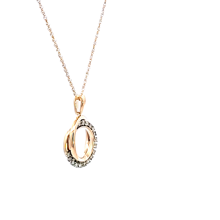 10KY Diamond Circle Pendant