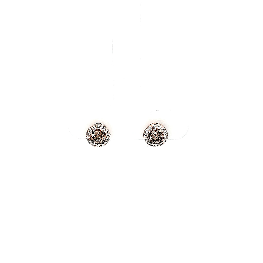 14K Rose Gold Levian Diamond Earrings