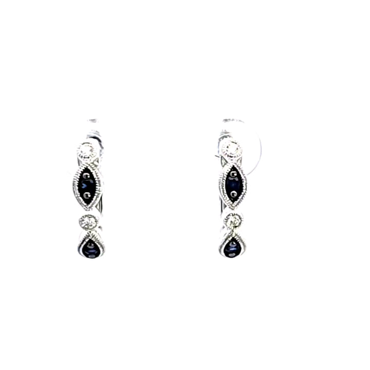 14KW Sapphire and Diamond Earrings