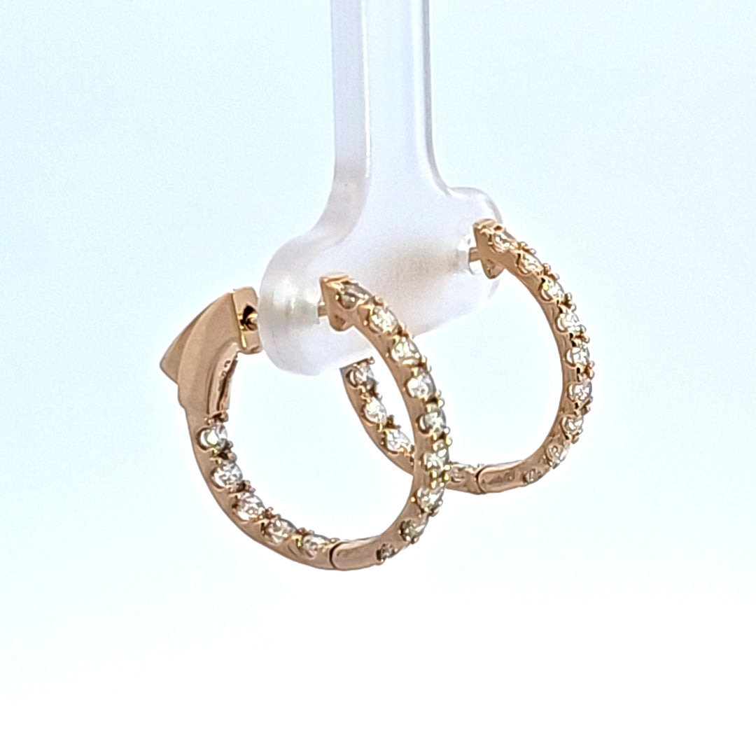 14KY Diamond Hoop Earrings