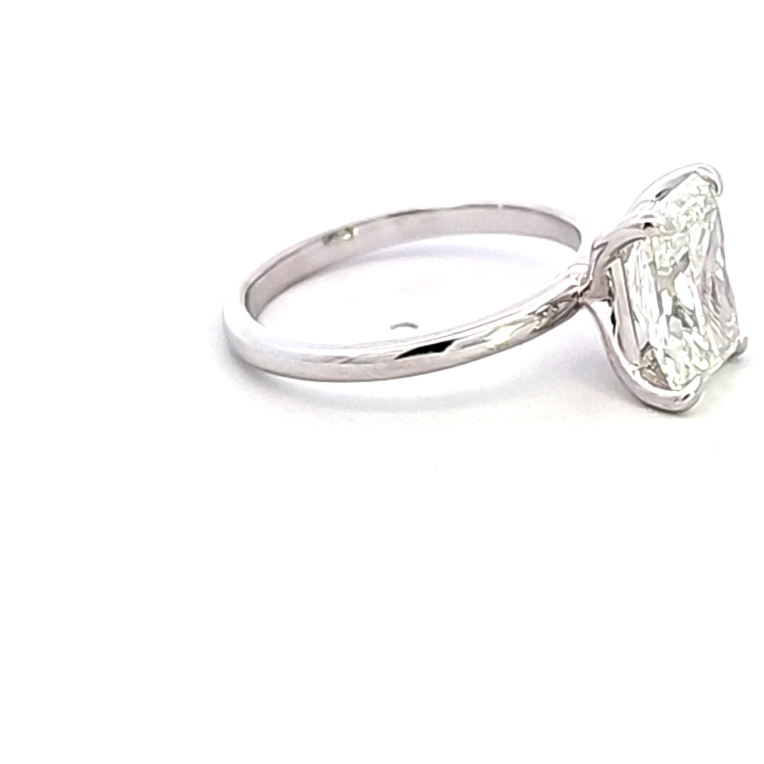 14KW 3.07 ct Radiant Lab Grown Diamond Engagement Ring