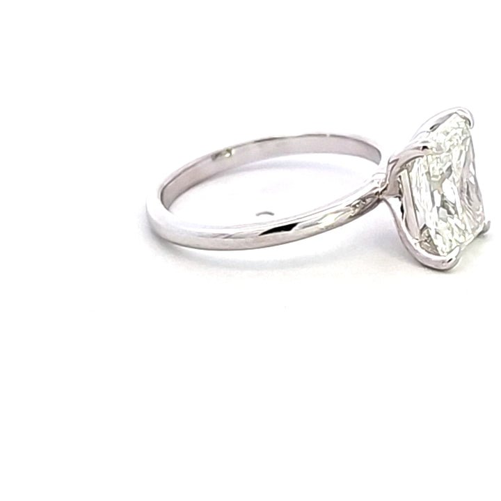 14KW 3.07 ct Radiant Lab Grown Diamond Engagement Ring