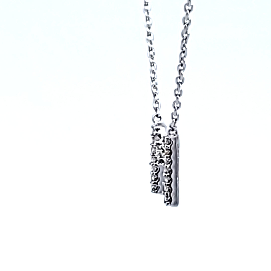 10KW Diamond Initial M Necklace