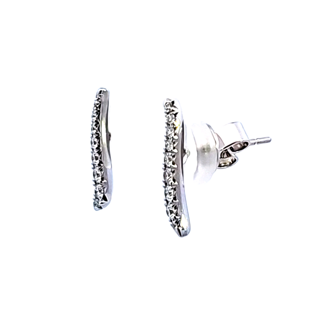 18KW Hearts on Fire Vela French Cut Pave` Diamond Climber Earrings
