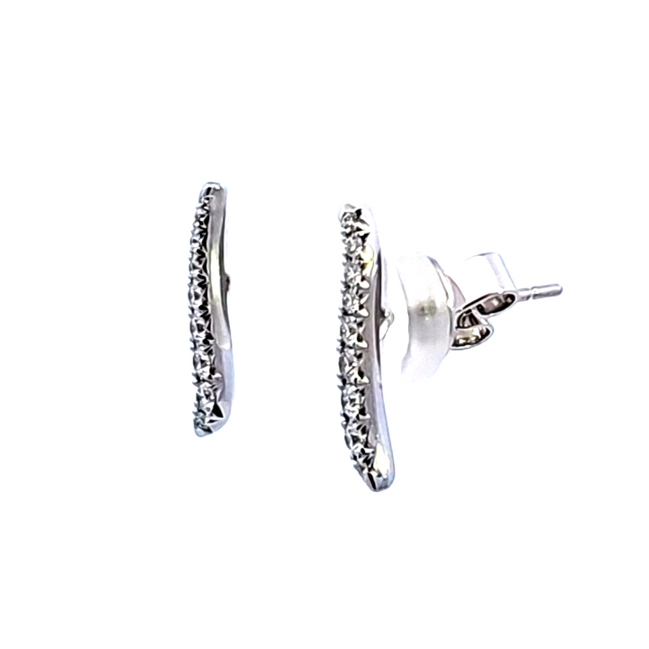 18KW Hearts on Fire Vela French Cut Pave` Diamond Climber Earrings