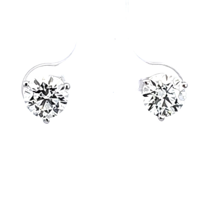 14KW 2.12 ctw Lab Created Diamond Stud Earrings