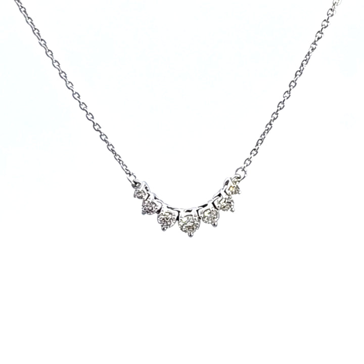 14KW .25 ctw Diamond Smile Necklace