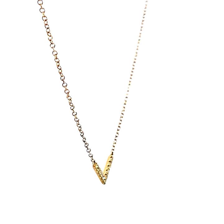 14KY Diamond V Necklace