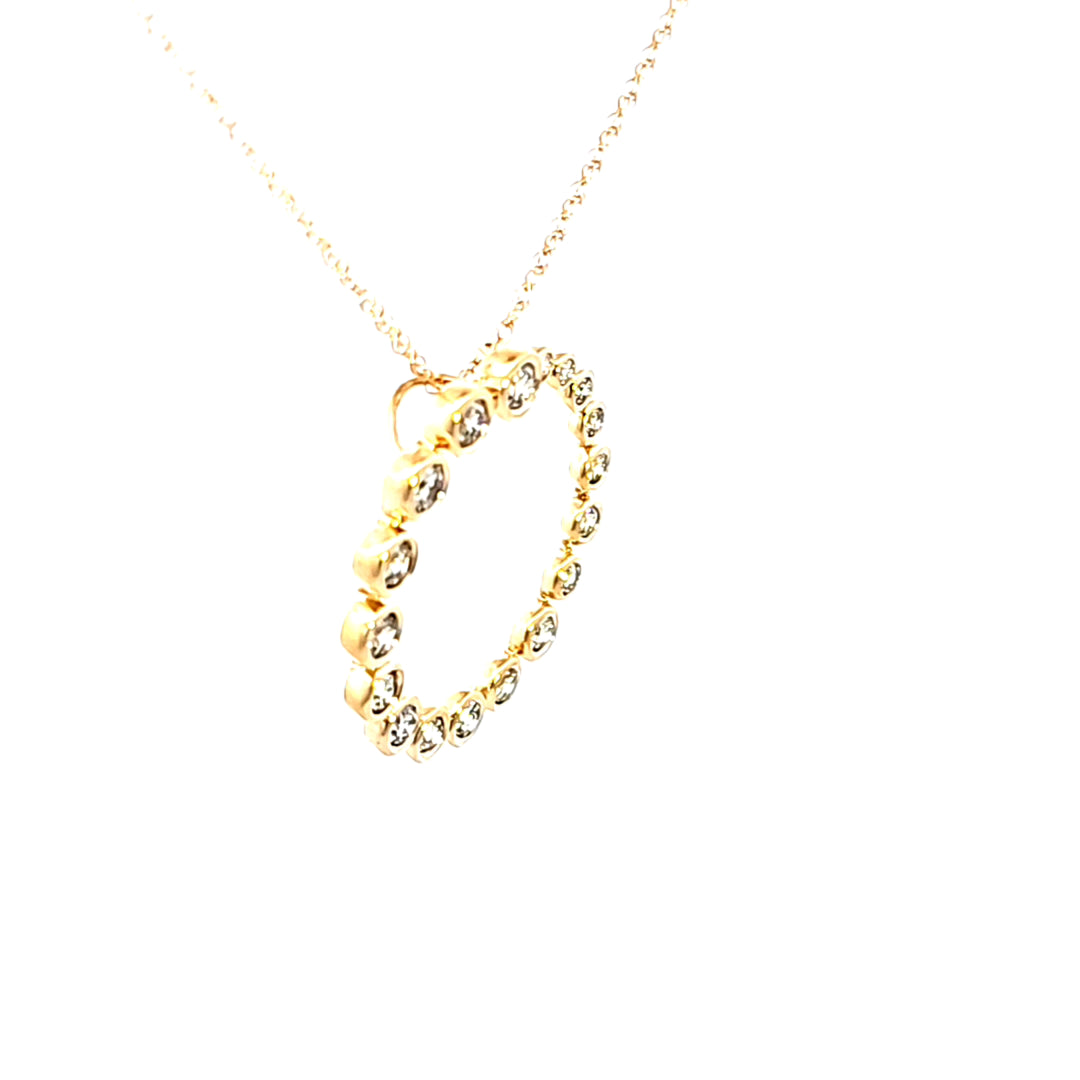 14KY Diamond Circle Pendant