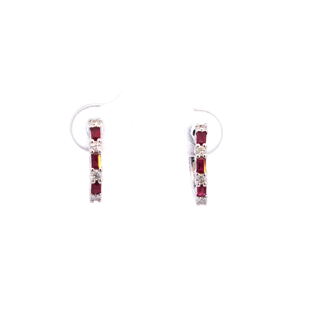 14KW Ruby and Diamond Earrings