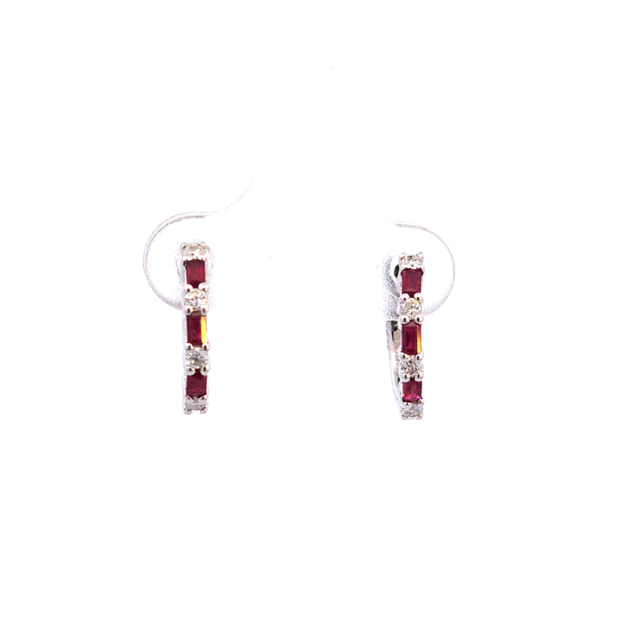 14KW Ruby and Diamond Earrings