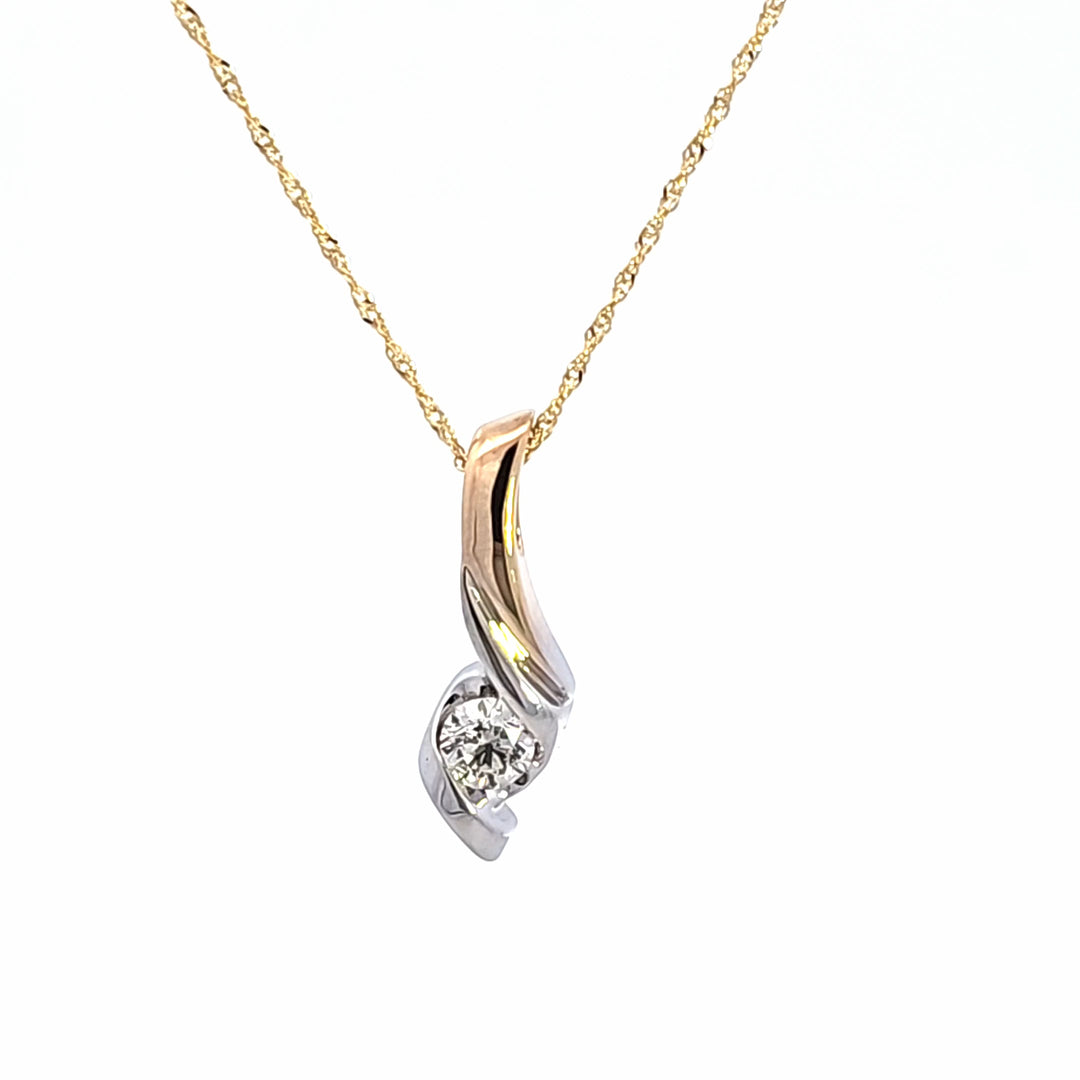 14KTT Diamond Pendant