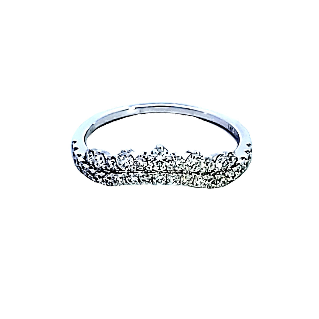 14KW Diamond Contour Wedding Band