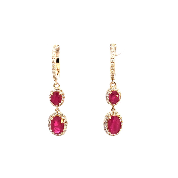 14KY Ruby and Diamond Earrings
