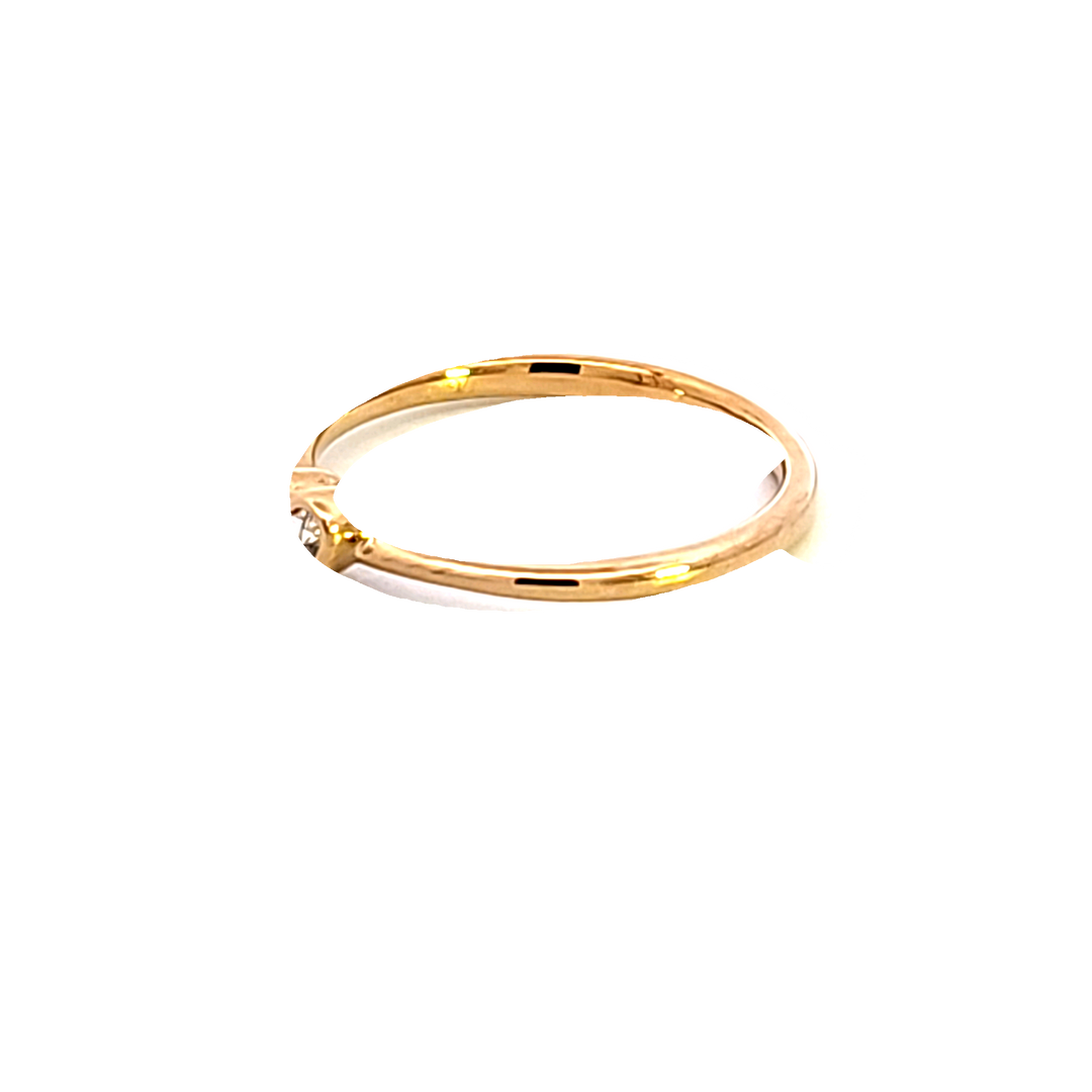 10KY Bezel Petite Heart Shaped Diamond Fashion Ring