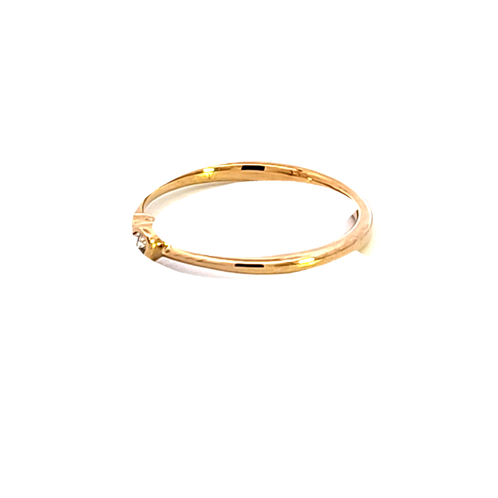 10KY Bezel Petite Heart Shaped Diamond Fashion Ring