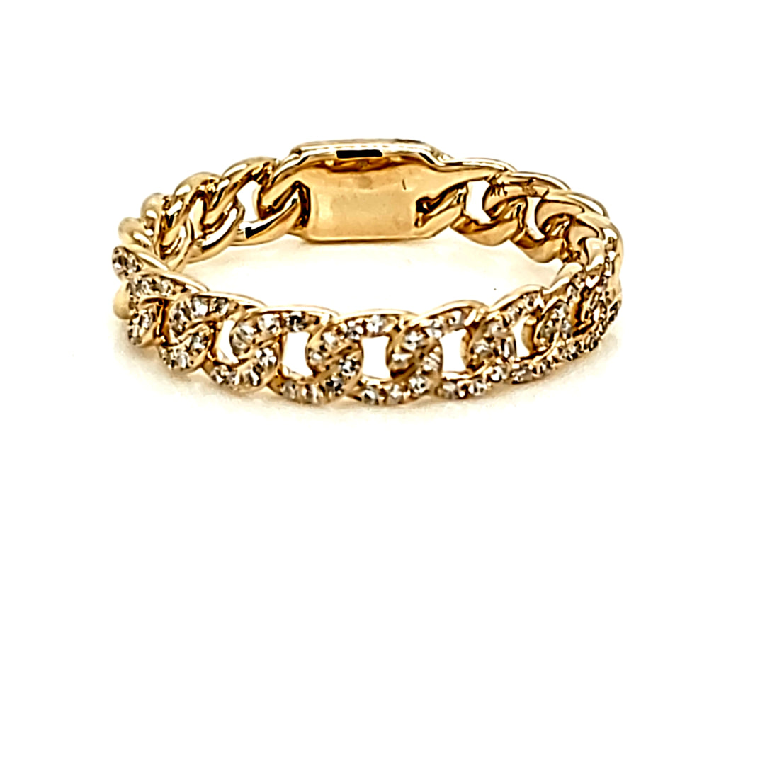 14KY Diamond Link Fashion Ring