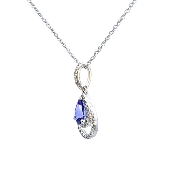 14KW Tanzanite and Diamond Pendant