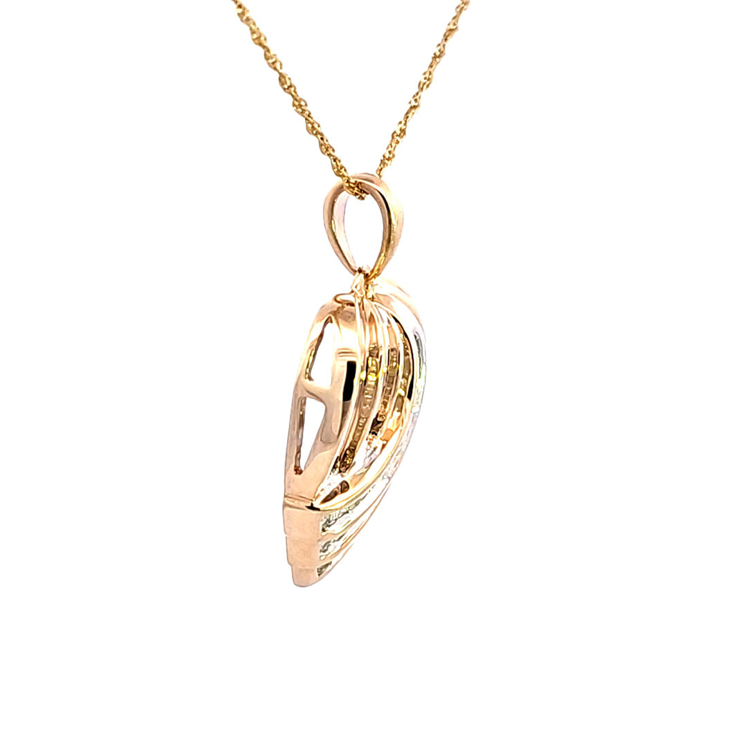10KY Diamond Heart Estate Pendant