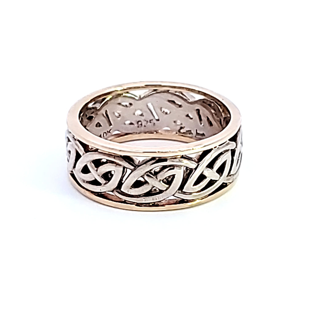 Sterling Silver and 10K Yellow Gold Celtic Ring