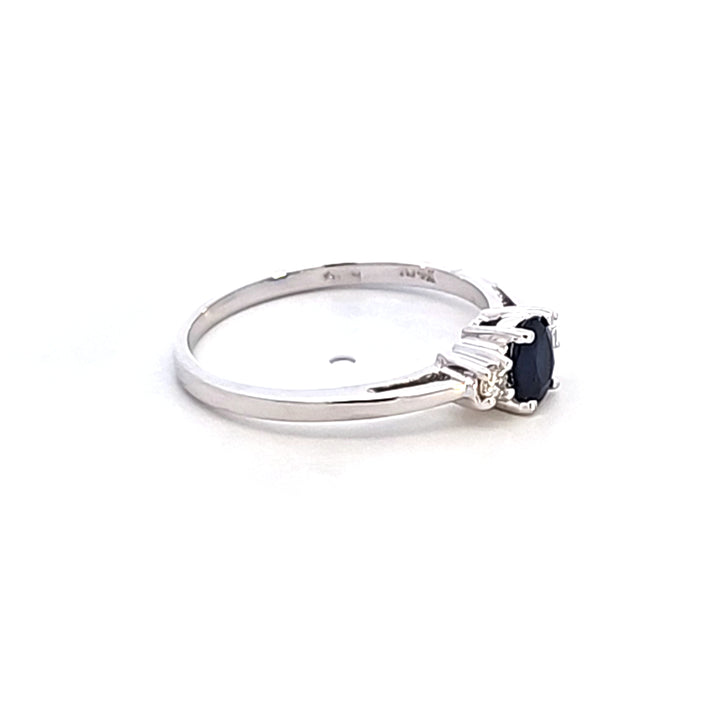 14KW Blue Sapphire and Diamond Fashion Ring