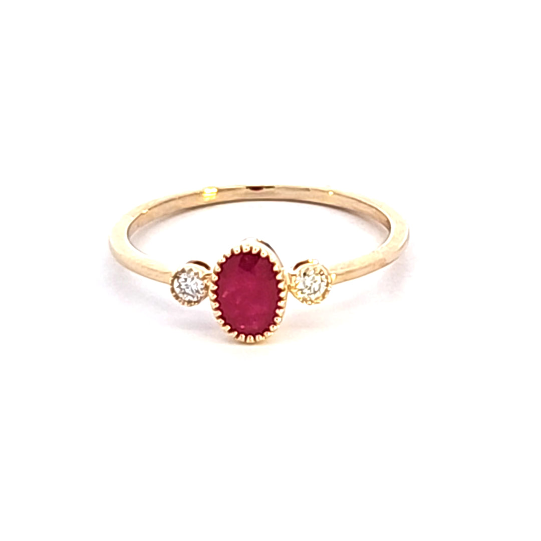 14KY Ruby and Diamond Fashion Ring
