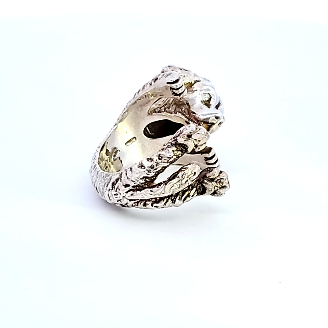 Sterling Silver Golden Retriever Hug Ring