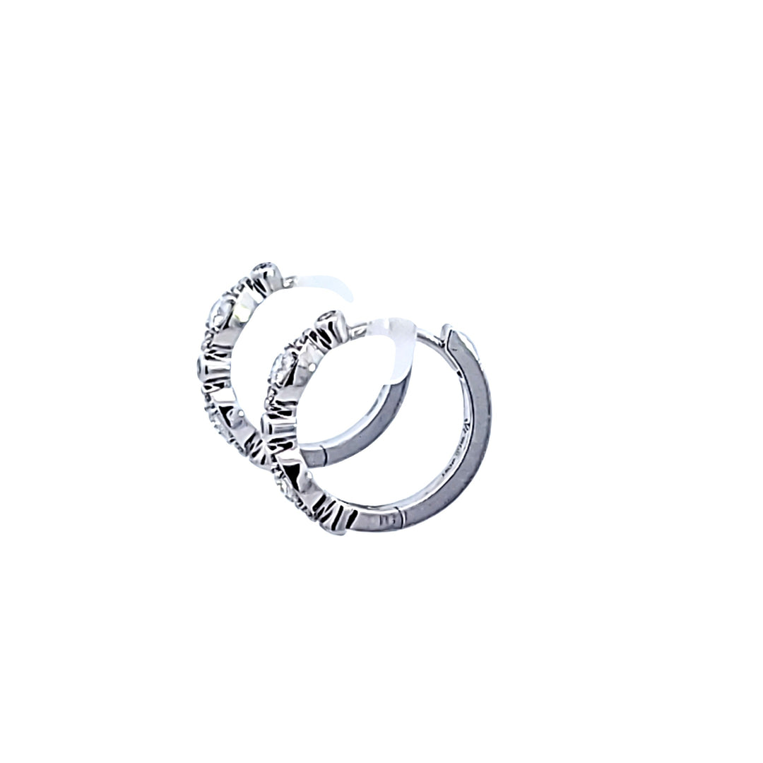 18KW "Hearts on Fire Bezel Regal Huggie" Earrings