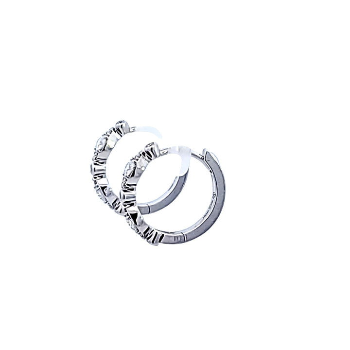 18KW "Hearts on Fire Bezel Regal Huggie" Earrings