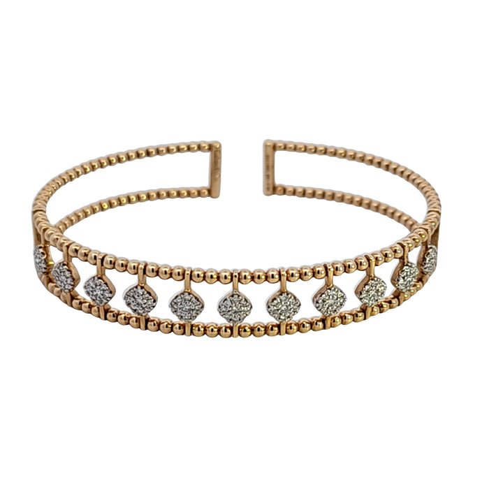 14KY Bajukan Bead Cuff Double Bangle Bracelet