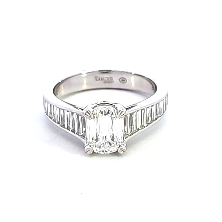 Platinum Crisscut Diamond Engagement Ring
