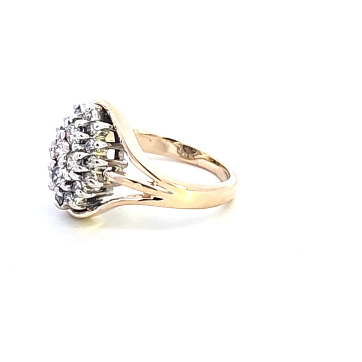 14KY Diamond Cluster Estate Ring