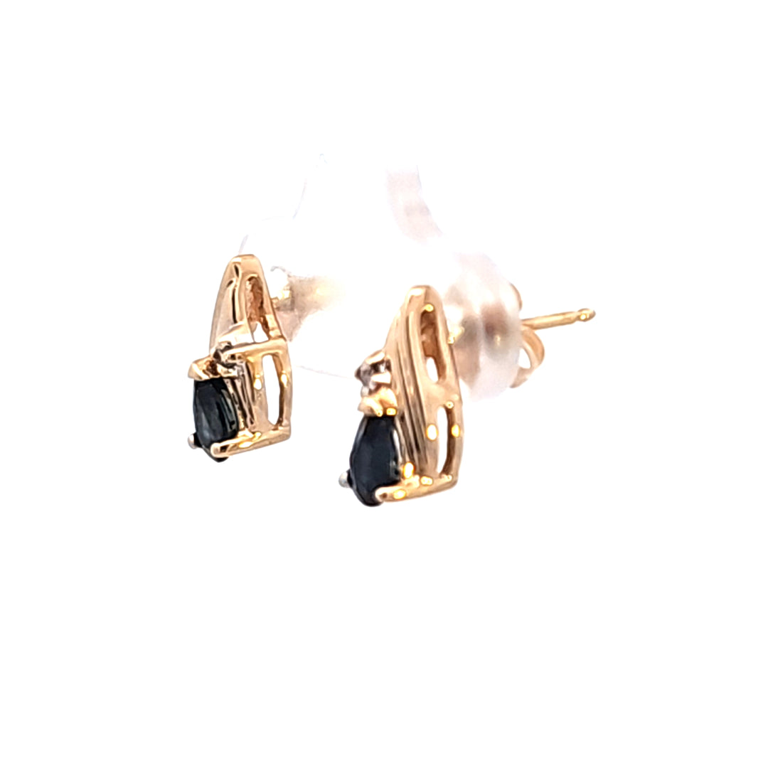 14KY Sapphire and Diamond Earrings