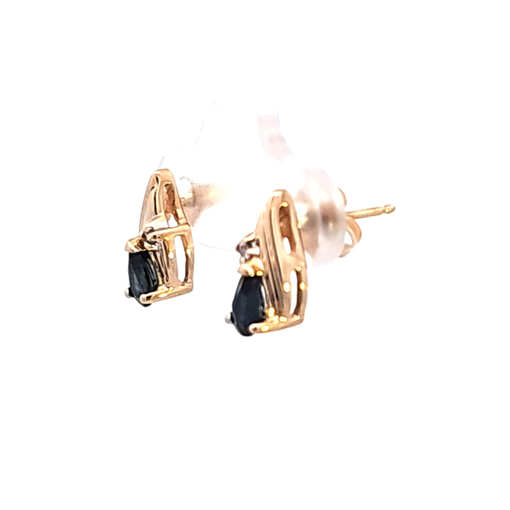 14KY Sapphire and Diamond Earrings