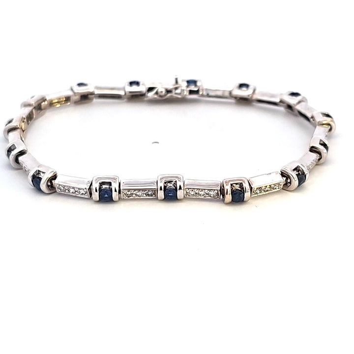 18KW Sapphire and Diamond Estate Bracelet