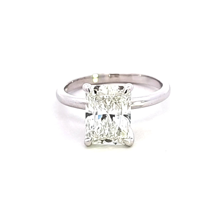 14KW 3.07 ct Radiant Lab Grown Diamond Engagement Ring
