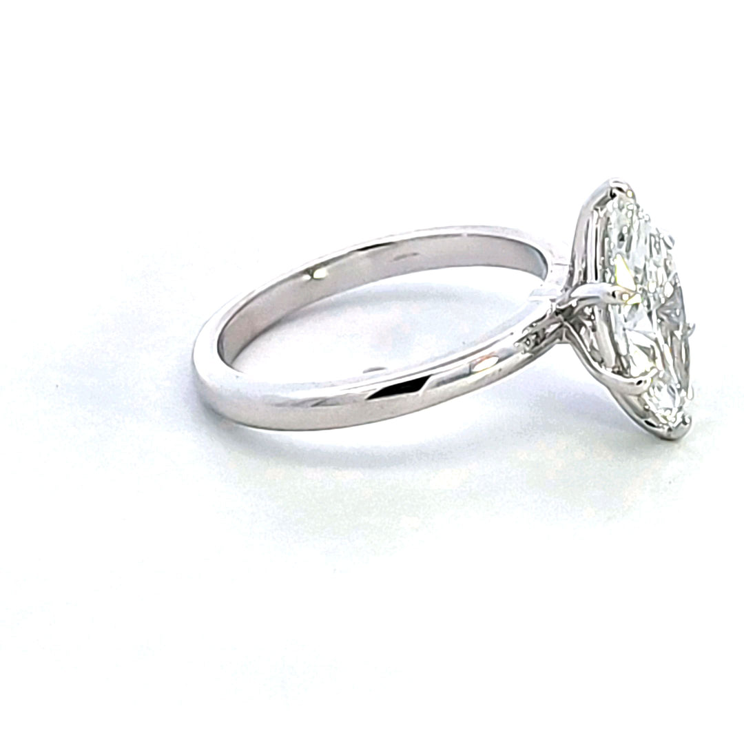 14KW Lab Grown Marquise Diamond Solitaire Engagement Ring