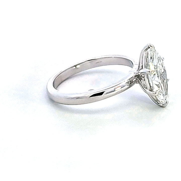 14KW Lab Grown Marquise Diamond Solitaire Engagement Ring