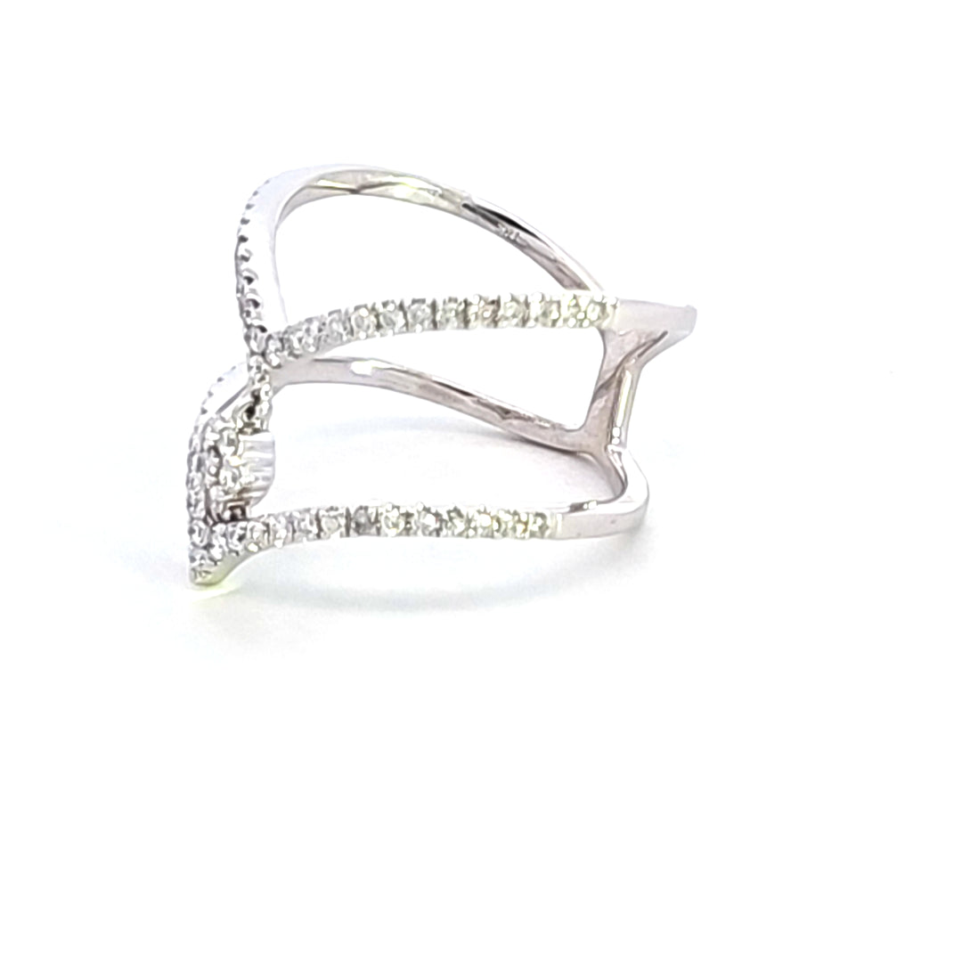 10KW Diamond Chevron Fashion Ring