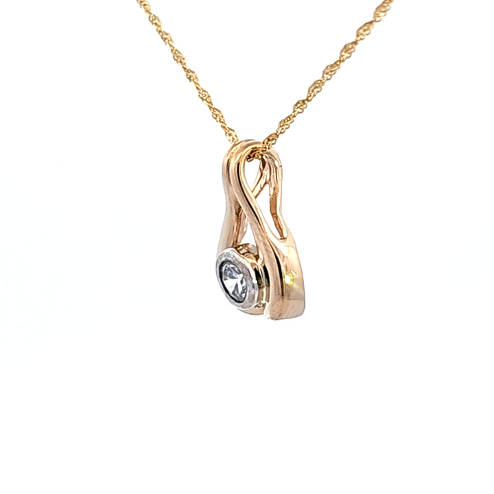 14KTT Diamond Pendant