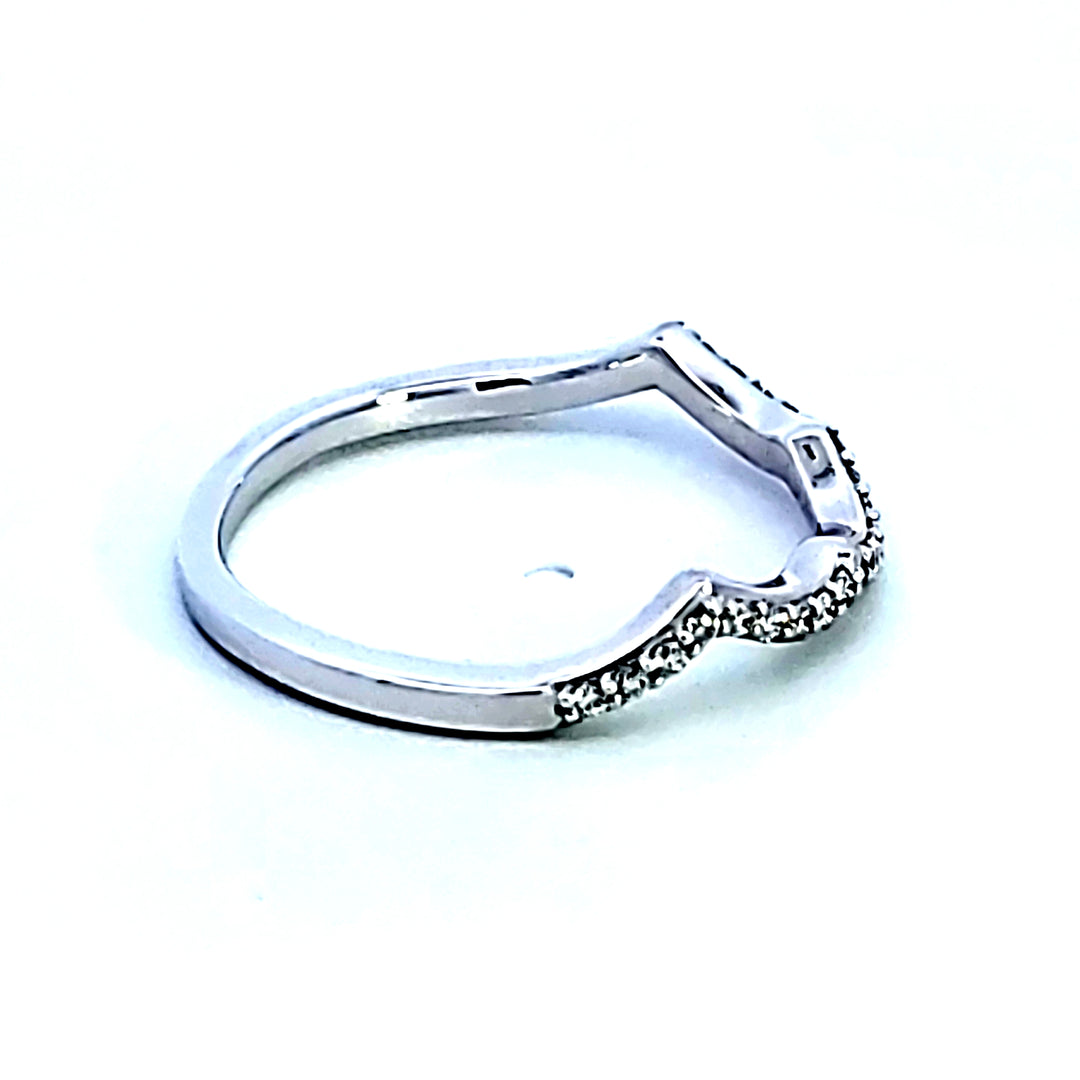 14KW Diamond Contour Wedding Band