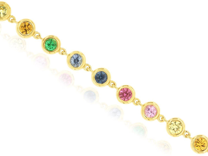14KY Multi-Color Sapphire Bracelet