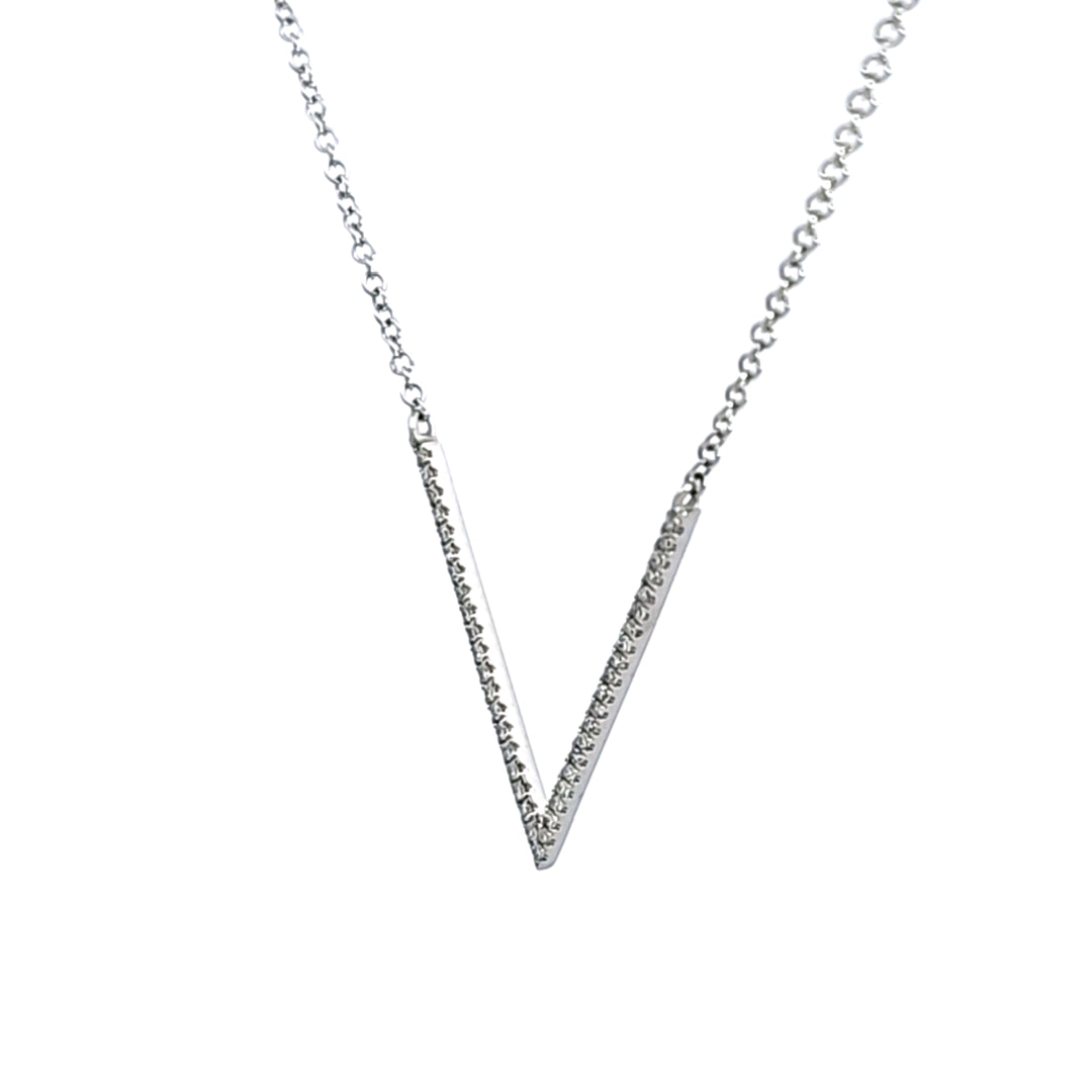14KW Diamond V-Shaped Necklace