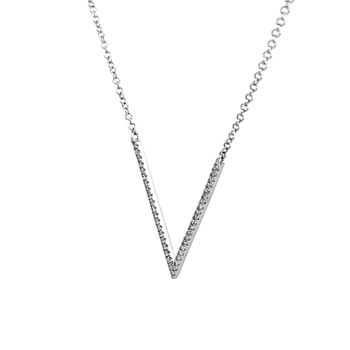 14KW Diamond V-Shaped Necklace